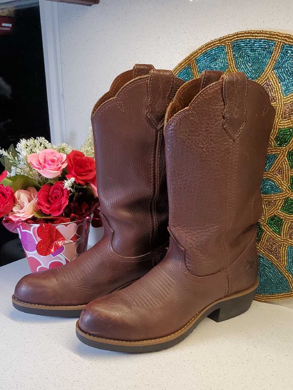 GEORGIA BOOT Leather Steel Toe Work Boot (sz 7)